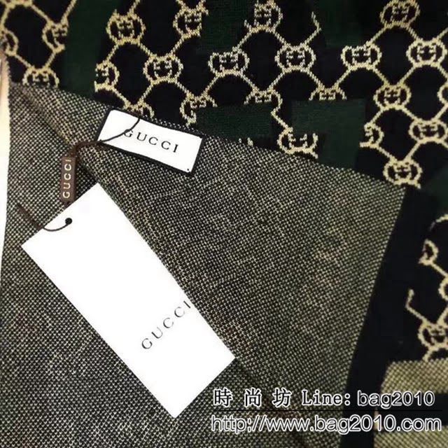 GUCCI古馳專櫃同步 2018男士冬季精品針織羊毛圍巾 男女同款 LLWJ6125